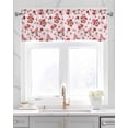 thumbnail image 2 of Red Gnomes Valentines Linen Curtain Valance for Bedroom/Bathroom/Kitchen/Office/Living/Dining Room Window,Love Heart Floral Pink Rod Pocket Topper Decorative Cafe Drapes Panel 42"x18", 2 of 6