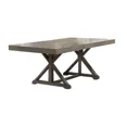 thumbnail image 6 of Transitional Style Ash Grey Large Dining 9pc Set Solidwood Dining Table W Leaf 8x Side Chairs Dining Room Furniture, 6 of 9