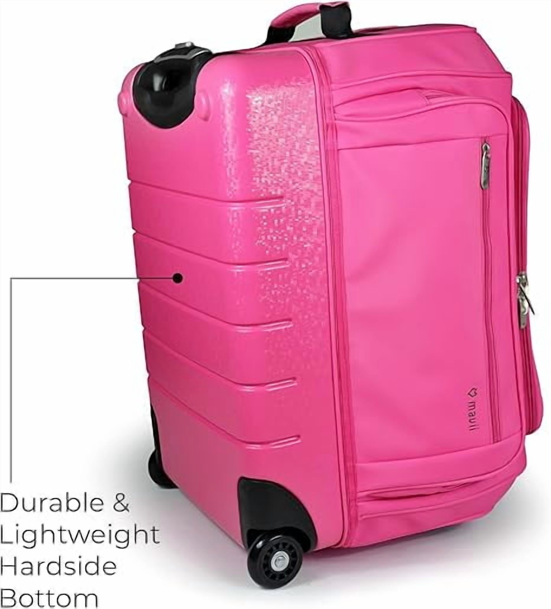 Mavii Dance Bag With Garment Rack, New 22" Hybrid Garment Rack Duffel, Hardside Bottom Collapsible Travel Bag, Hot Pink