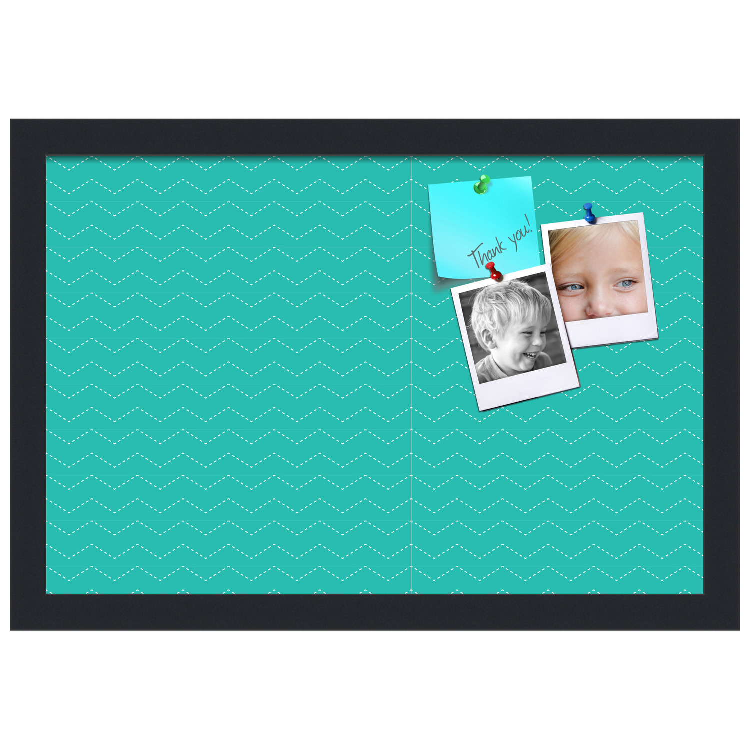 PinPix ArtToFrames 16x10 Custom Cork Bulletin Board    Poster Board Has a Fabric Style Canvas Finish, Framed in Satin Black (PinPix-650)