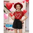 thumbnail image 3 of Arshiner Girls 2 Piece Outfit Summer Drop Shoulder Batwing Sleeve Tops and Paperbag Waist Shorts Set Cute Clothing, 3 of 6