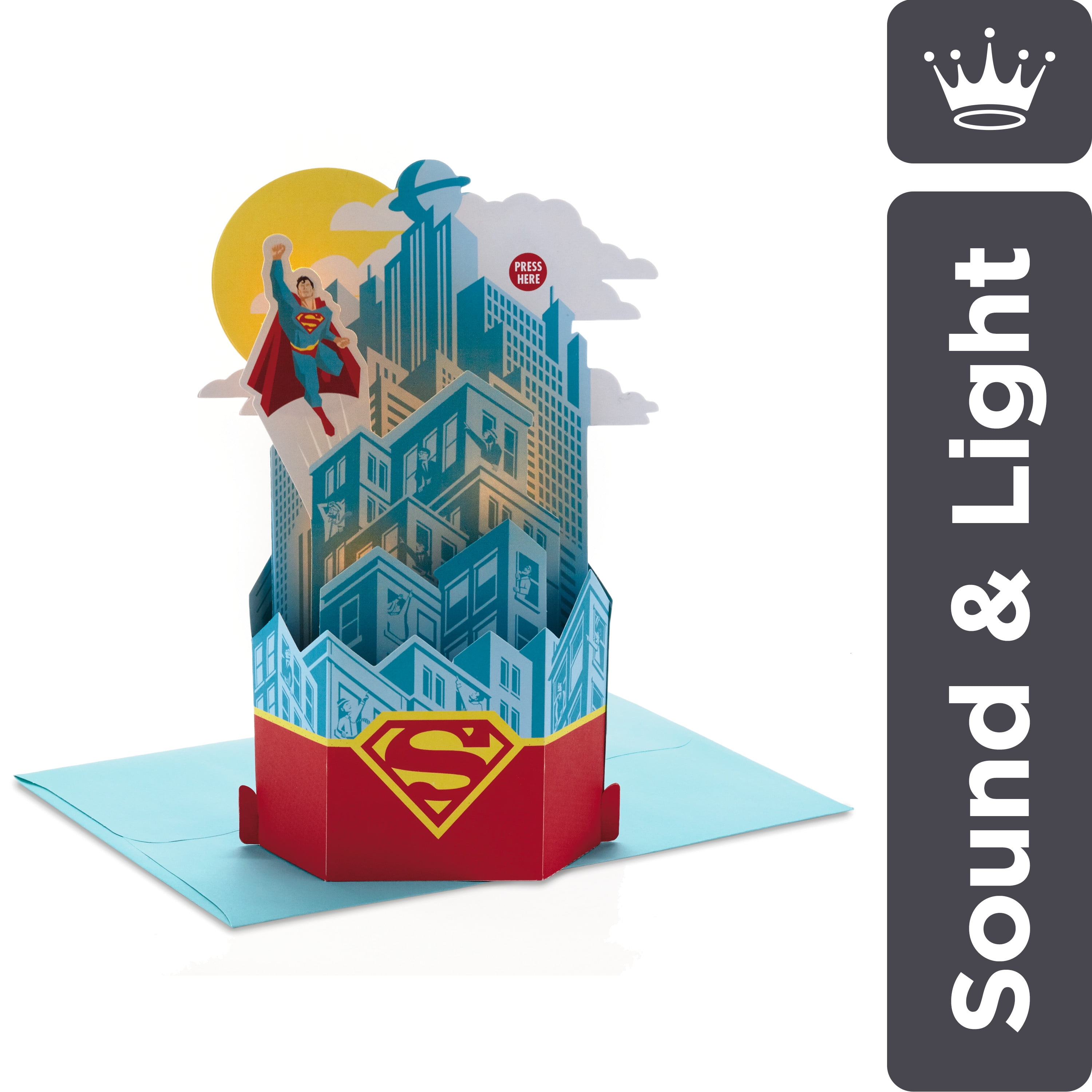 Hallmark Paper Wonder Superman Pop Up Birthday Card with Music (Plays Superman Theme)