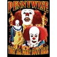 thumbnail image 2 of 1990s IT Pennywise Flames Men's Black Crew Neck Tee-5XL, 2 of 3