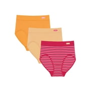 Kindly Yours Women’s Natural Comfort Cotton Modal Modern Brief Underwear, 3-Pack, Sizes XS-XXXL