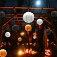 thumbnail image 4 of MINKUROW Round Hanging Paper Lanterns Decorations,Party Wedding Birthday Baby Showers Halloween Supplies,Orange 12",10",8",9 Pack, 4 of 7