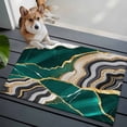 thumbnail image 3 of 2x3 Ft Entryway Area Rug, Green Marble Kitchen Rug Runner Washable Floor Mat, Grey Gold Texture Vintage Farmhouse Art Non Slip Indoor Door Mat Throw Carpet for Bathroom Living Room Bedroom, 3 of 8