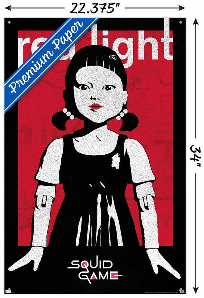 Netflix Squid Game - Red Light Wall Poster with Pushpins, 22.375" x 34"