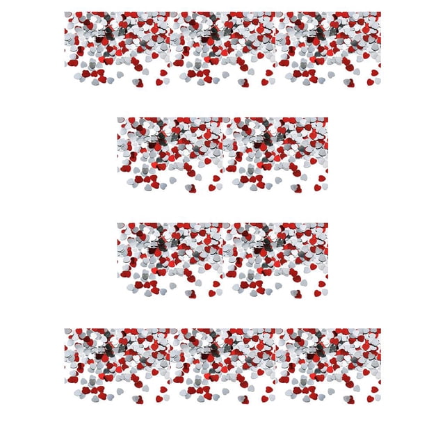 Matsuzay Recortes de papel Diseño de lentejuelas Accesorio de boda Material plástico Confeti Buen brillo Adorno de para Red Sliver15mm plata roja 15mm 10Conjunto