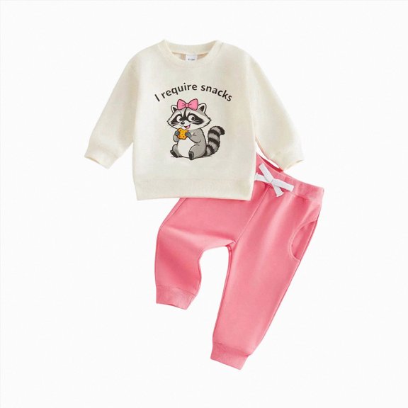 Enyan Toddler Baby Boy Girl Fall Outfit Long Sleeve Letter Print Sweatshirt Pants Set Infant Clothes 6 12 18 24 Months 2T 3T(Red,2-3 Years)