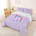 thumbnail image 2 of Metsweet Kawaii Unicorn Queen Comforter Set 3 Pieces, Colorful Stars Print Comforter Sets Queen,1 Comforter and 2 Pillowcases, 2 of 6
