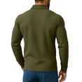 thumbnail image 4 of Fabrcox Polo Shirts for Men Big and Tall 1/4 Zip Collared Color Patchwork T Shirts Fall Long Sleeve Casual Lightweight Trendy Polo Shirts,Army Green 3XL, 4 of 4