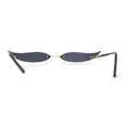 thumbnail image 2 of Mico Cut Out Narrow Blade Cat Eye Rimless Color Sunglasses Gold Black, 2 of 4