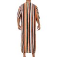 thumbnail image 3 of INSPIRE CHIC Striped Nightshirts for Men's Short Sleeves Contrast Colors Stripes Nightgown, 3 of 4