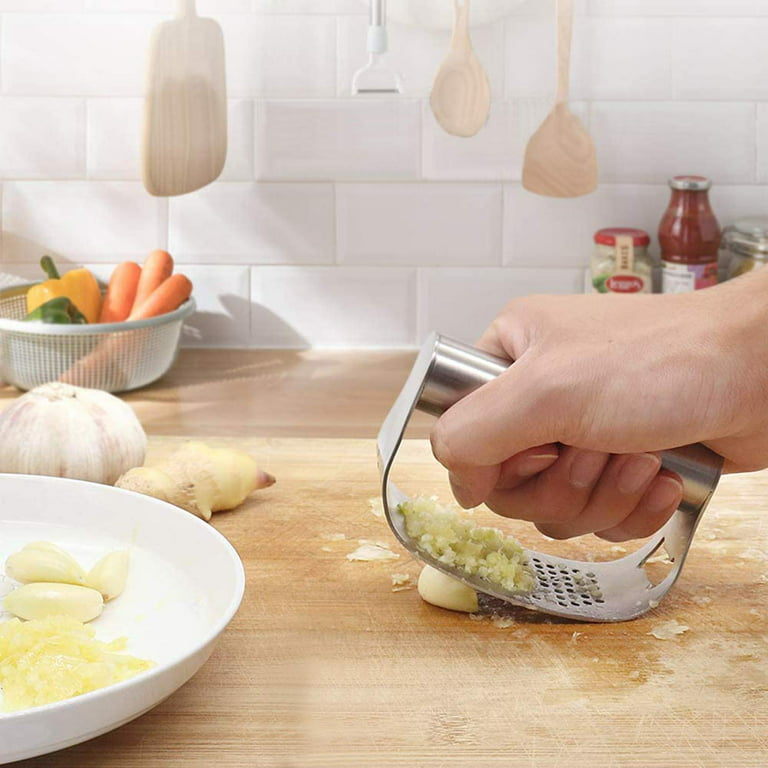 Handheld Garlic Chopper Stainless steel Home Kitchen Mincer Tool Garlic  Press