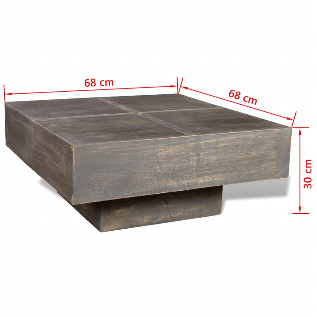 vidaXL Coffee Table Brown Square Solid Mango Wood