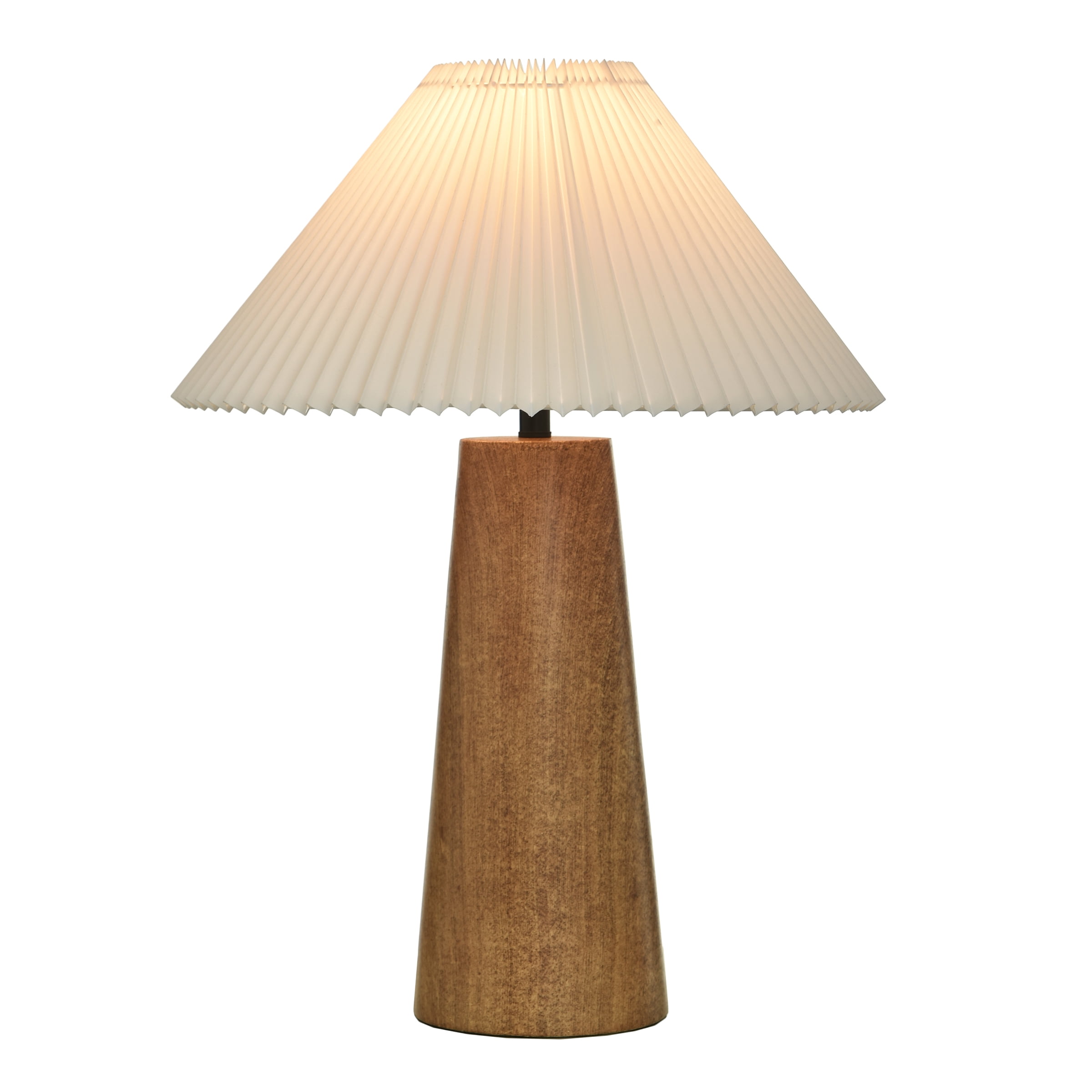 Better Homes & Gardens 23" Wood Grain Finish Table Lamp with Pleated Shade