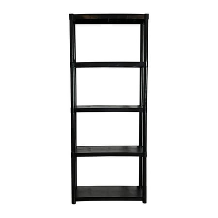 

Lwory 30 W x 14 D x 70 H 4-Shelf Resin Shelving Unit 600 lb Capacity Black