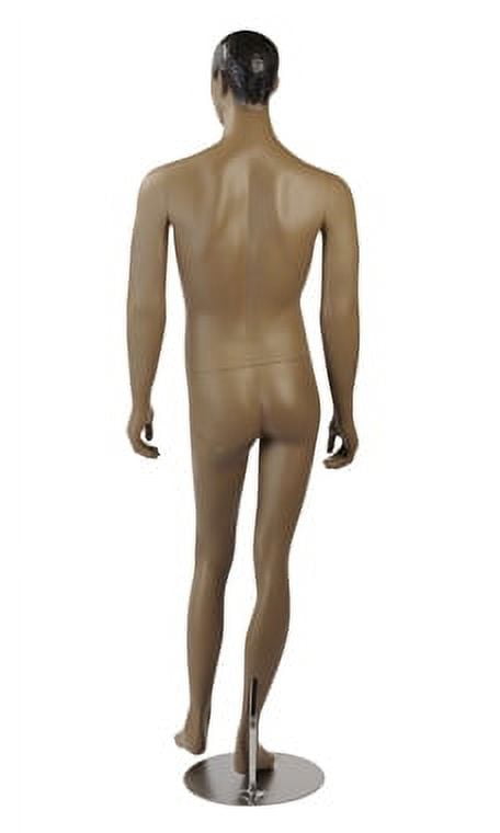 SSWBasics Male African-American Complexion Fiberglass Full Body Mannequin - Molded Black