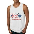 thumbnail image 4 of WREESH Men's 4th of July Graphic Tank Top: Crew Neck Sleeveless Sporty Design for Summer Casual Wear White, 4 of 4