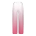 thumbnail image 4 of Hrsba Straight Leg Workout Pants,Lightweight Pants Women Solid Color Linen Loose Drawstring Straight Leg with Pockets Side Split Full Length Pants, 4 of 5