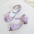 thumbnail image 4 of Gubotare Girls Heels Flower Girls Wedding Party Heel Princess Shoes Flats (Purple,2), 4 of 7
