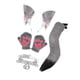 thumbnail image 2 of Conjunto de guantes, collar y orejas de zorro para fiestas temáticas de mascarada y cumpleaños. Gris, 2 of 9