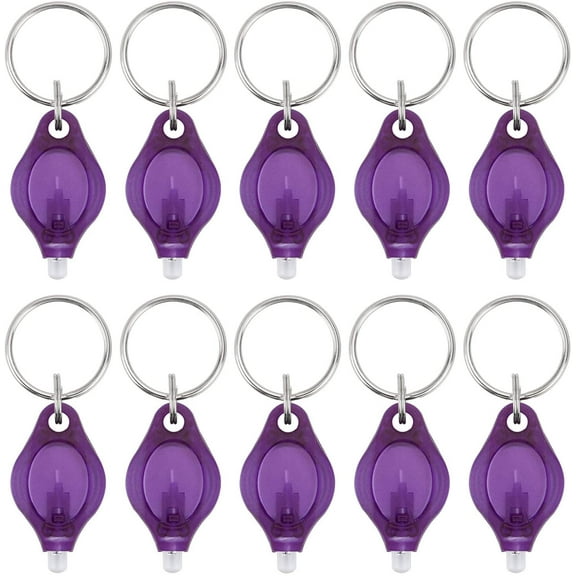 10 packs UV Mini Keychain LED Flashlight Torch Light Lamp, Key Ring Light Torch, Black Light UV Flashlight UV Light, Ultraviolet Urine Detector for Dog