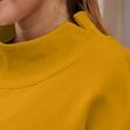thumbnail image 6 of Mock Neck Sweatshirt Women No Hood Turtleneck Tops Casual Oversized Y2K Long Sleeve Pullover Sweatshirts With Pockets Yellow 2XL, 6 of 7