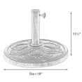 thumbnail image 6 of Abble 27 lbs. Lotus Design Umbrella Base Outdoor Market Umbrella Stand in Antique Bronze, 6 of 6
