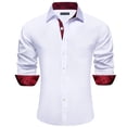 thumbnail image 2 of Camisa de vestir Barry.Wang White para hombre de manga larga de negocios, 2 of 5