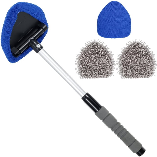 MesaSe 5Pcs Car Windshield Cleaning Brush 19inch Microfiber Car Window Cleaner Auto Interior Cleaner Tool with Extendable Handle and Rotating Head Vehicle Glass Wiper Cleaning Kit for SUV