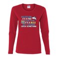 thumbnail image 2 of Wild Bobby, Sometimes It's A Fish Other Times It's A Buzz, Fishing, Women Graphic Long Sleeve Tee, Red, Small, 2 of 4