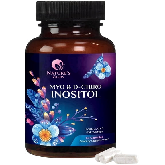Myo Inositol Supplement & D Chiro, Premium 40:1 Ratio Myo-Inositol & D-Chiro, Natural Balance & Ovarian Health Support, Vitamin B8 Supplement - 60 Capsules (30 Day Supply)
