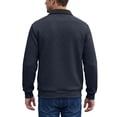 thumbnail image 3 of Mens Quarter Zip Pullover Sweatshirts for Men Diamond Quilted Collar Waffle Weave Sweatshirt Solid Color Casual Loose Fit Sweatshirt with Pockets, 3 of 8