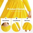 thumbnail image 4 of Actgleam Girls Ruffle Long Sleeve Dress Knit Cute Casual with 2 Pockets Dresses,Yellow,7-8Years, 4 of 10
