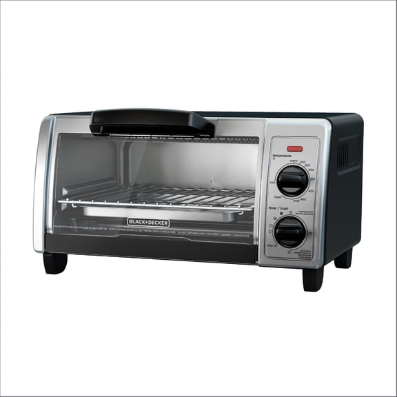 Open Box BLACK DECKER 4-Slice Toaster Oven, Stainless Steel, TO1705SB