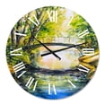 thumbnail image 2 of Designart 'Bridge Over Troubled Water In Forest Park' Lake House Wall Clock, 2 of 5