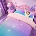 thumbnail image 3 of meiyoeat Pastel Star Pattern Twin Duvet Cover,Dreamy Print Twin Bedding For Girl,Reversible,2 Pieces,1 Duvet Cover and 1 Pillowcase, 3 of 6