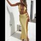 thumbnail image 4 of Vestido de Punto Calado de Dos Piezas para Mujer, con Protección Solar, Camiseta Sin Mangas y Falda, Conjunto de Verano Amarillo S, 4 of 8