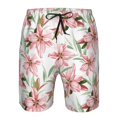 thumbnail image 4 of Yiaed Lilies Flowers Print Men's Swim Trunks with Lining Quick Dry Sports Shorts Beach Shorts Boardshorts-3X-Large, 4 of 5