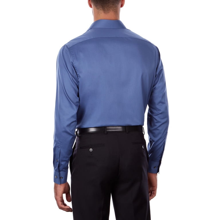 Mens Van Heusen Flex Collar Regular Fit Stretch Dress Shirt Blue Frost -  Walmart.com