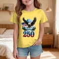 thumbnail image 2 of UngA 250 Years America Shirt Kids Toddler Boys Girls 4th of July T-Shirt Short Sleeve American Flag Patriotic Top Independence Day Clothes 2-14 Years,Yellow, 2 of 5
