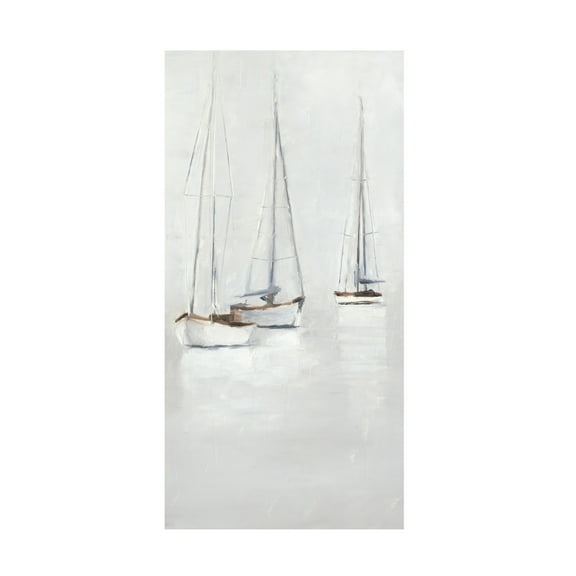 Canvas Wall Art - Ethan Harper 'Foggy Harbor II' Wall Art for Living Room, Bedroom, or Office Décor by Trademark Fine Art - 10 x 19 Inches - 10x19