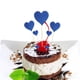 thumbnail image 3 of EeaseMX 7 tarjetas con forma de corazón brillante con palillos para decorar tartas, ideales para bodas, cumpleaños y fiestas (corazonado azul)., 3 of 7