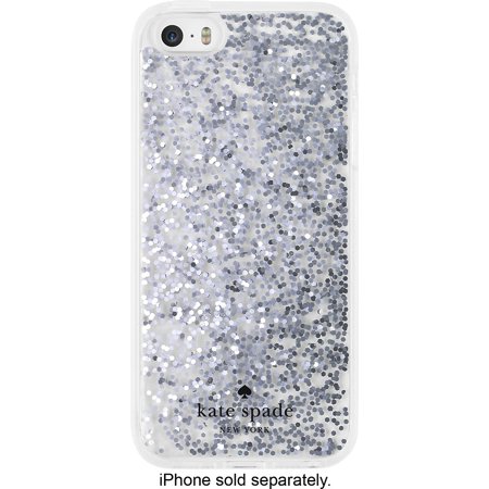 kate spade new york - Back cover for cell phone - glitter silver - for Apple iPhone