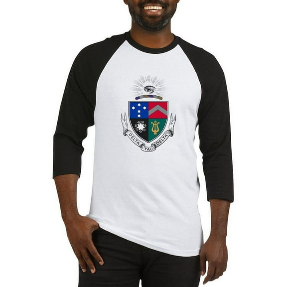 CafePress - Delta Tau Delta Coat Of Arms Baseball Jersey - Cotton Baseball Jersey, 3/4 Raglan Sleeve Shirt
