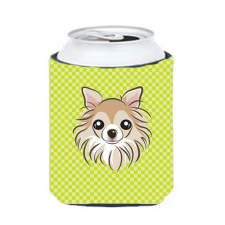 

Checkerboard Lime Green Chihuahua Can Or Bottle Hugger 12 Oz.