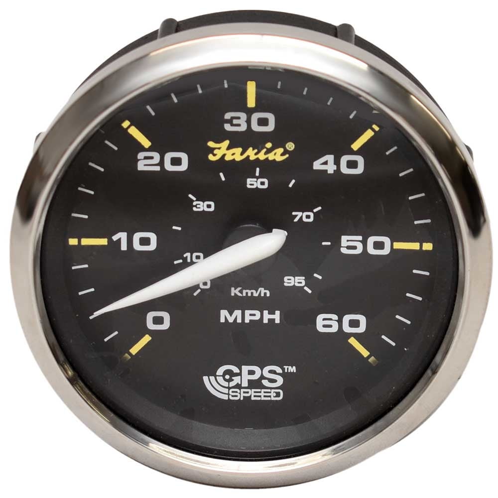 Faria Boat GPS Speedometer Gauge SGP123A 3 1/4 Inch Silver Black