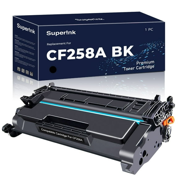Compatible HP CF258A With Chip Black Toner by Superink