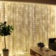 thumbnail image 2 of HXWEIYE 300LED Luces de Cortina de Hadas para Dormitorio Blanco Cálido, 3mx3m 8 Modos Enchufe USB en Ventana Luces LED Colgantes de Navidad con Control Remoto para Telón de Fondo Boda Fiesta Hogar Jar, 2 of 4